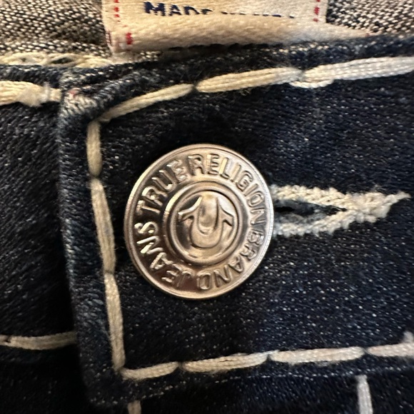 RARE True Religion Joey Big T Flare Thick Purple Stitch Jeans Size 32 NWOT - Picture 8 of 11